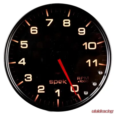 AutoMeter GAUGE; TACHOMETER; 5in.; 11K RPM; W/SHIFT LIGHT/PEAK MEM; BLACK/SMOKE/BLK; SPEK - P23952