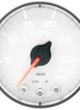 AutoMeter GAUGE; BOOST; 2 1/16in.; 35PSI; STEPPER MOTOR W/PEAK/WARN; WHITE/BLACK; SPEK-PRO                                     - P303128 - Image 2