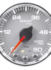 AutoMeter GAUGE; BOOST; 2 1/16in.; 60PSI; STEPPER MOTOR W/PEAK/WARN; SLVR/CHRM; SPEK-PRO                                     - P30421 - Image 2