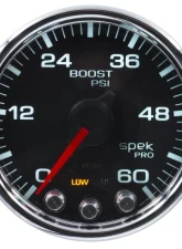 AutoMeter GAUGE; BOOST; 2 1/16in.; 60PSI; STEPPER MOTOR W/PEAK/WARN; BLK/CHRM; SPEK-PRO                                     - P30431 - Image 2
