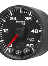 AutoMeter GAUGE; BOOST; 2 1/16in.; 60PSI; STEPPER MOTOR W/PEAK/WARN; BLK/BLACK; SPEK-PRO                                     - P304328 - Image 3
