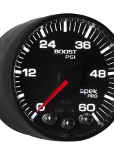 AutoMeter GAUGE; BOOST; 2 1/16in.; 60PSI; STEPPER MOTOR W/PEAK/WARN; BLK/BLACK; SPEK-PRO                                     - P304328 - Image 7