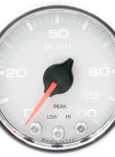 AutoMeter GAUGE; BOOST; 2 1/16in.; 100PSI; STEPPER MOTOR W/PEAK/WARN; WHT/CHRM; SPEK-PRO                                     - P30511 - Image 2