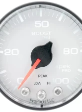 AutoMeter GAUGE; BOOST; 2 1/16in.; 100PSI; STEPPER MOTOR W/PEAK/WARN; WHT/BLK; SPEK-PRO                                     - P305128 - Image 2