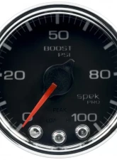 AutoMeter GAUGE; BOOST; 2 1/16in.; 100PSI; STEPPER MOTOR W/PEAK/WARN; BLK/CHRM; SPEK-PRO                                     - P30531 - Image 3