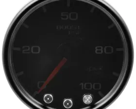 AutoMeter GAUGE; BOOST; 2 1/16in.; 100PSI; STEPPER MOTOR W/PEAK/WARN; BLK/SMOKE/BLK; SPEK