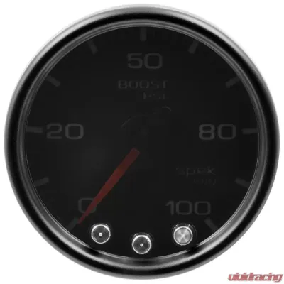 AutoMeter GAUGE; BOOST; 2 1/16in.; 100PSI; STEPPER MOTOR W/PEAK/WARN; BLK/SMOKE/BLK; SPEK - P30552