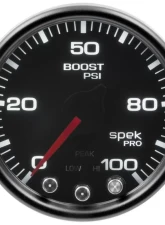 AutoMeter GAUGE; BOOST; 2 1/16in.; 100PSI; STEPPER MOTOR W/PEAK/WARN; BLK/SMOKE/BLK; SPEK                                     - P30552 - Image 2