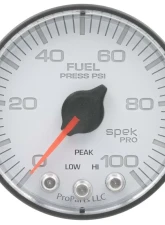 AutoMeter GAUGE; FUEL PRESS; 2 1/16in.; 100PSI; STEPPER MOTOR W/PEAK/WARN; WHT/BLK; SPEK                                     - P314128 - Image 3