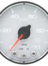 AutoMeter GAUGE; FUEL PRESS; 2 1/16in.; 100PSI; STEPPER MOTOR W/PEAK/WARN; WHT/BLK; SPEK                                     - P314128 - Image 2