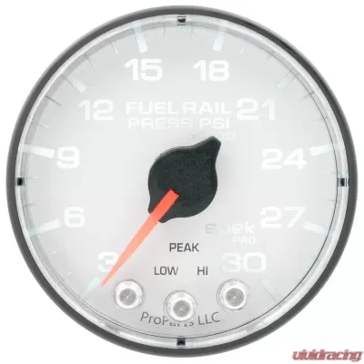 AutoMeter GAUGE; RAIL PRESS; 2 1/16in.; 30KPSI; STEPPER MOTOR W/PEAK/WARN; WHT/BLK; SPEK - P321128
