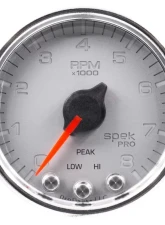 AutoMeter GAUGE; TACH; 2 1/16in.; 8K RPM; W/SHIFT LIGHT/PEAK MEM; SLVR/CHRM; SPEK-PRO                                     - P33421 - Image 3