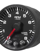 AutoMeter GAUGE; TACH; 2 1/16in.; 8K RPM; W/SHIFT LIGHT/PEAK MEM; BLK/BLK; SPEK-PRO                                     - P334328 - Image 3