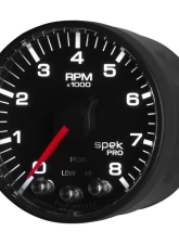 AutoMeter GAUGE; TACH; 2 1/16in.; 8K RPM; W/SHIFT LIGHT/PEAK MEM; BLK/BLK; SPEK-PRO                                     - P334328 - Image 4