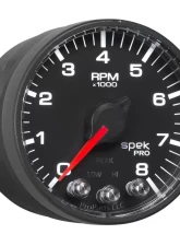 AutoMeter GAUGE; TACH; 2 1/16in.; 8K RPM; W/SHIFT LIGHT/PEAK MEM; BLK/BLK; SPEK-PRO                                     - P334328 - Image 6