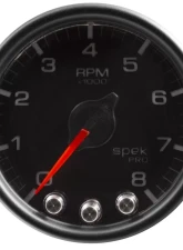 AutoMeter GAUGE; TACH; 2 1/16in.; 8K RPM; W/SHIFT LIGHT/PEAK MEM; BLK/BLK; SPEK-PRO                                     - P33432 - Image 3