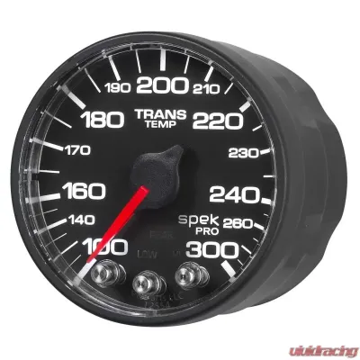 AutoMeter GAUGE; TRANS TEMP; 2 1/16in.; 300deg.F; STEPPER MOTOR W/PEAK/WRN; BLK/BLK; SPEK- - P342328