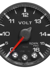 AutoMeter GAUGE; VOLTMETER; 2 1/16in.; 16V; STEPPER MOTOR W/PEAK/WARN; BLK/BLK; SPEK-PRO                                     - P344328 - Image 7