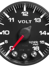 AutoMeter GAUGE; VOLTMETER; 2 1/16in.; 16V; STEPPER MOTOR W/PEAK/WARN; BLK/BLK; SPEK-PRO                                     - P344328 - Image 2