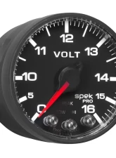 AutoMeter GAUGE; VOLTMETER; 2 1/16in.; 16V; STEPPER MOTOR W/PEAK/WARN; BLK/BLK; SPEK-PRO                                     - P344328 - Image 6