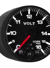 AutoMeter GAUGE; VOLTMETER; 2 1/16in.; 16V; STEPPER MOTOR W/PEAK/WARN; BLK/BLK; SPEK-PRO                                     - P344328 - Image 7