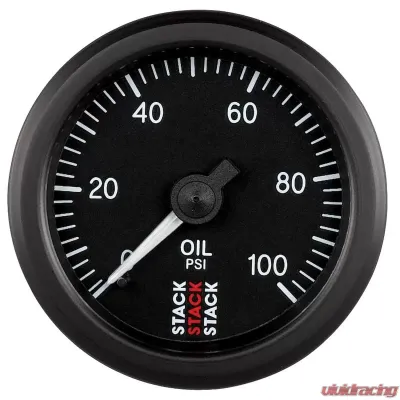 AutoMeter Gauge OilP Mech 52mm Blk 100psi - ST3102