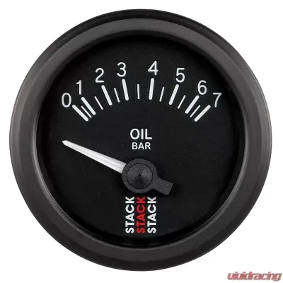 AutoMeter Gauge OilP Elec 52mm Blk 7 Bar - ST3201
