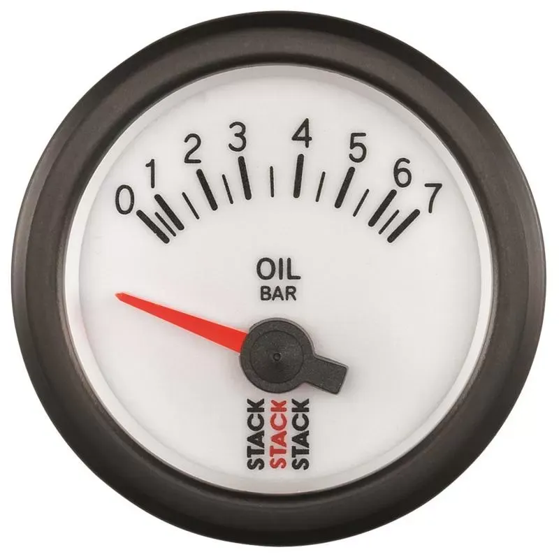 AutoMeter Gauge OilP Elec 52mm Wht 7 Bar - ST3251