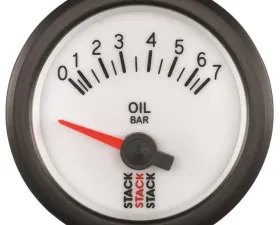AutoMeter Gauge OilP Elec 52mm Wht 7 Bar