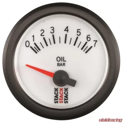 AutoMeter Gauge OilP Elec 52mm Wht 7 Bar - ST3251