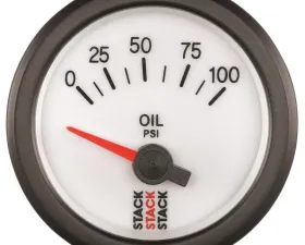 AutoMeter Gauge OilP Elec 52mm Wht 100psi