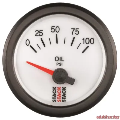 AutoMeter Gauge OilP Elec 52mm Wht 100psi - ST3252