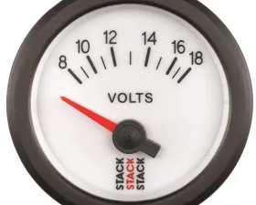 AutoMeter Gauge Volt Electric 52mm Wht 18v