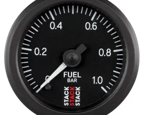 AutoMeter Gauge FuelP ProStpr 52mm Blk 1 Bar