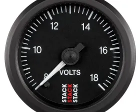 AutoMeter Gauge Volt Pro Steppermm Blk 18v