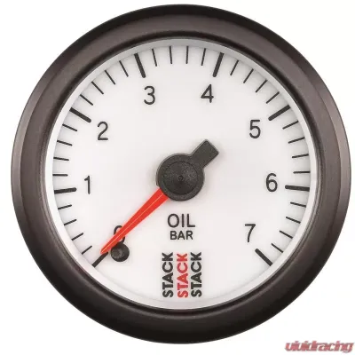 AutoMeter Gauge OilP ProStpr 52mm Wht 7 Bar - ST3351