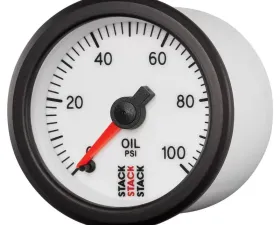 AutoMeter Gauge OilP ProStpr 52mm Wht 100psi