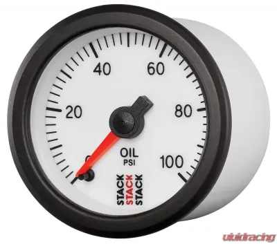 AutoMeter Gauge OilP ProStpr 52mm Wht 100psi - ST3352