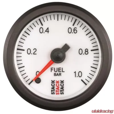 AutoMeter Gauge FuelP ProStpr 52mm Wht 1 Bar - ST3353