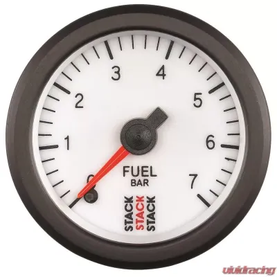 AutoMeter Gauge FuelP ProStpr 52mm Wht 7 Bar - ST3355