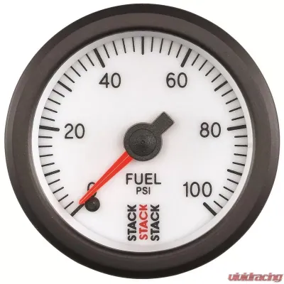 AutoMeter Gauge FuelP ProStpr 52mm Wht 100psi - ST3356