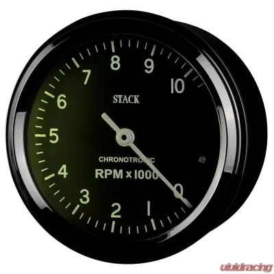 AutoMeter Tacho Chronotronic 80mm Blk 10k RPM - ST901096