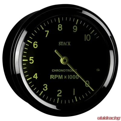 AutoMeter Tacho Chronotronic 80mm Blk 10k RPM - ST901096