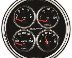 AutoMeter GAUGE; QUAD; 5in.; 240OE-33OF; ELEC; DESIGNER BLACK II