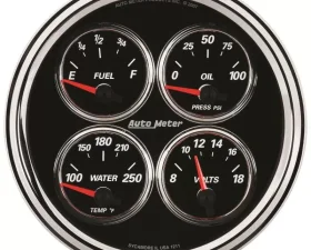 AutoMeter GAUGE; QUAD; 5in.; 0OE-90OF; ELEC; DESIGNER BLACK II