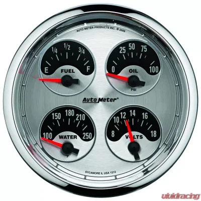 AutoMeter GAUGE; QUAD; 5in.; 0OE TO 90OF; ELEC; AMERICAN MUSCLE - 1225