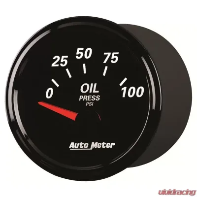 AutoMeter GAUGE; OIL PRESS; 2 1/16in.; 100PSI; ELEC; DESIGNER BLACK II - 1228