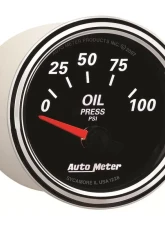 AutoMeter GAUGE; OIL PRESS; 2 1/16in.; 100PSI; ELEC; DESIGNER BLACK II                                     - 1228 - Image 3