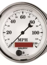 AutoMeter GAUGE; SPEEDOMETER; 3 3/8in.; 120MPH; ELEC. PROG. W/LCD ODO; OLD TYME WHT II                                     - 1287 - Image 2