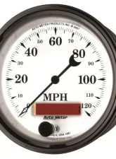 AutoMeter GAUGE; SPEEDOMETER; 3 3/8in.; 120MPH; ELEC. PROG. W/LCD ODO; OLD TYME WHT II                                     - 1287 - Image 3
